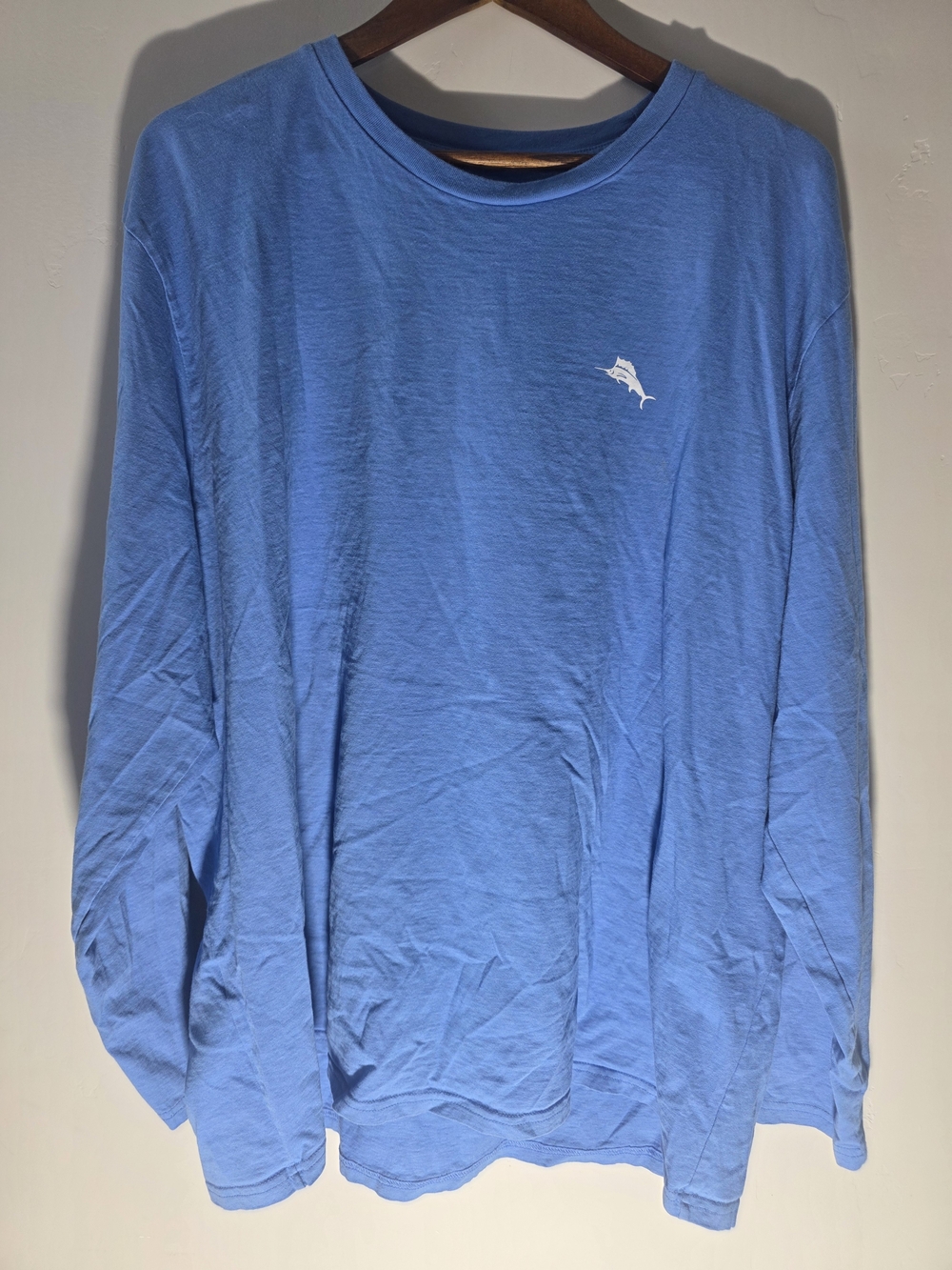 Tommy Bahama Light Blue Long Sleeve Tee with Marlin Logo